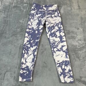 Ebb & Flow Women's Size Med  Blue and White Athleisure Mid‎ Rise Legging Pants